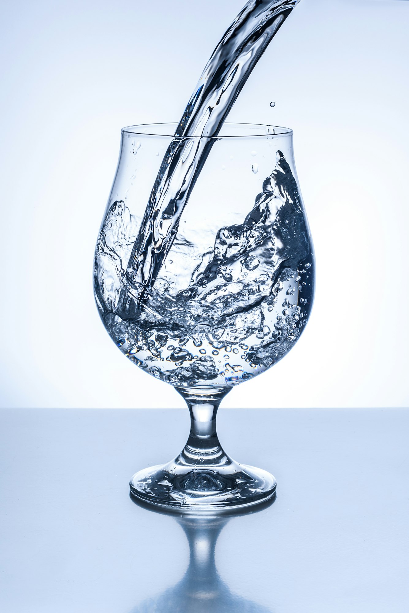 Round glass of water